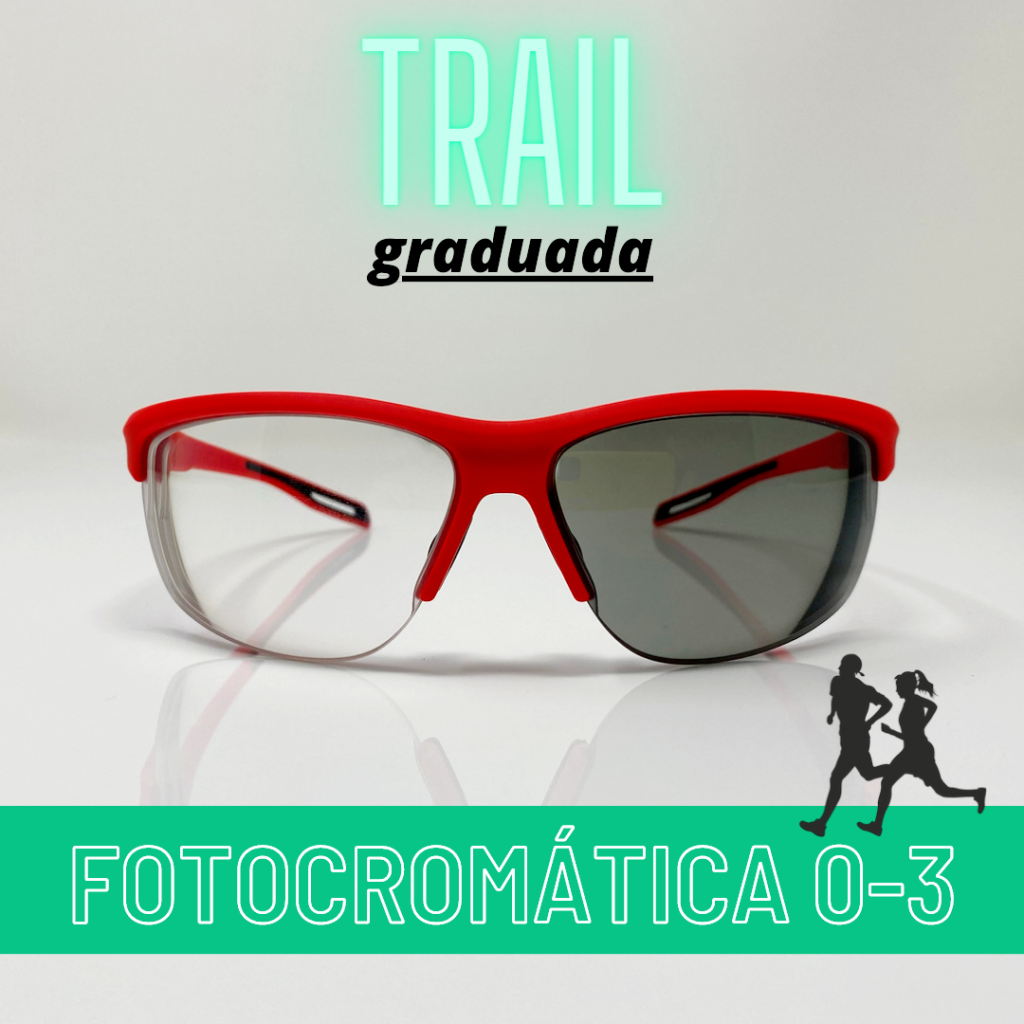 gafas graduadas para trail running rojas y fotocromaticas