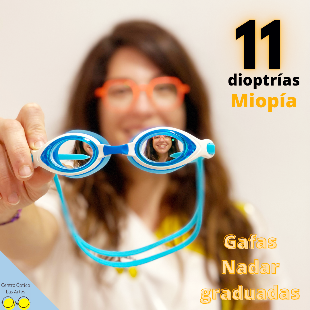 Gafas Natación Infantil Graduable Azul & Blanco (astigm. y altas  graduaciones)