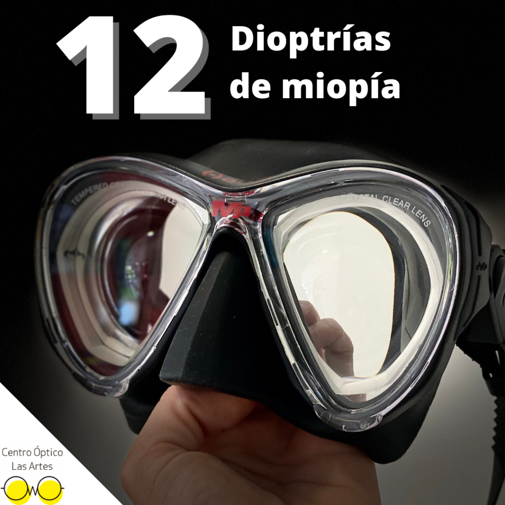 máscara hollis m3 graduada con 12 dioptrias de miopia