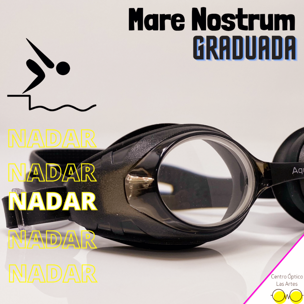 gafas graduadas para natación negras mare nostrum