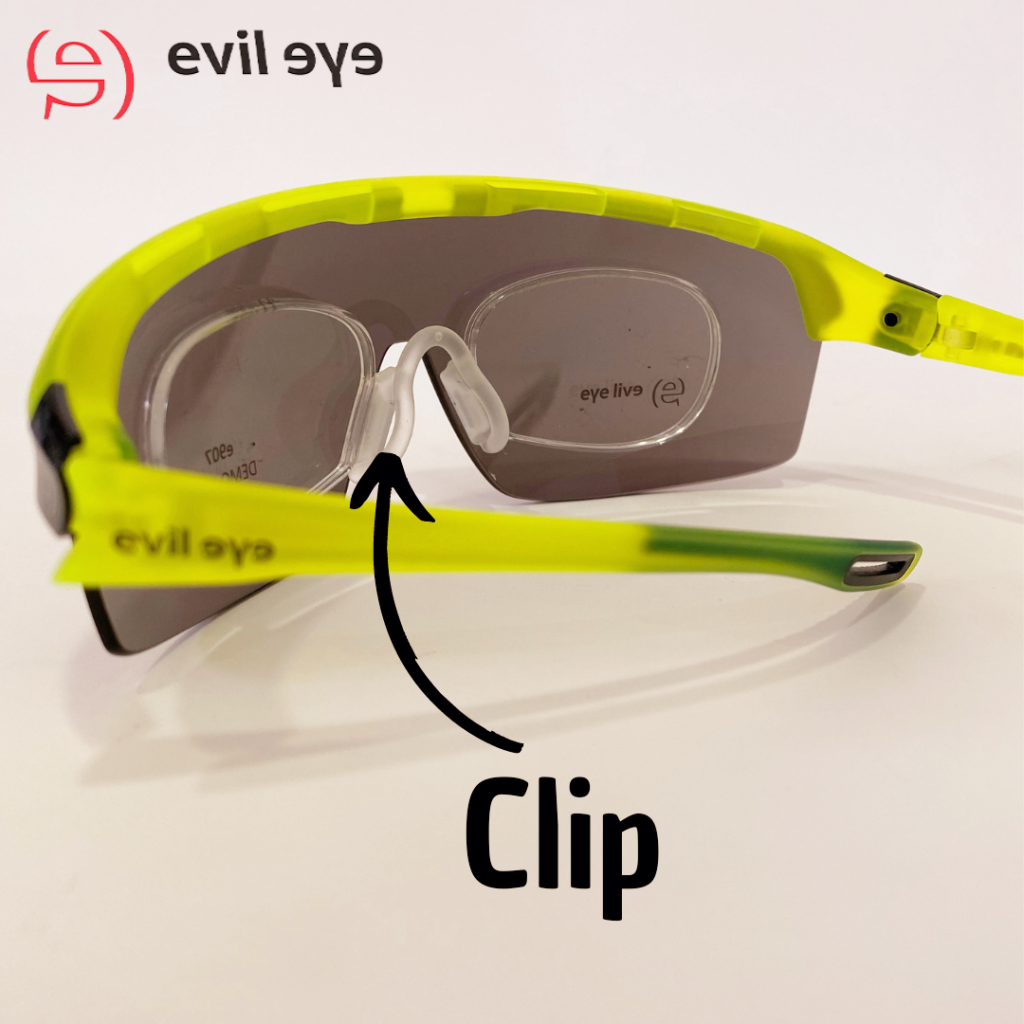 gafas deportivas graduadas con clip optico amarillas